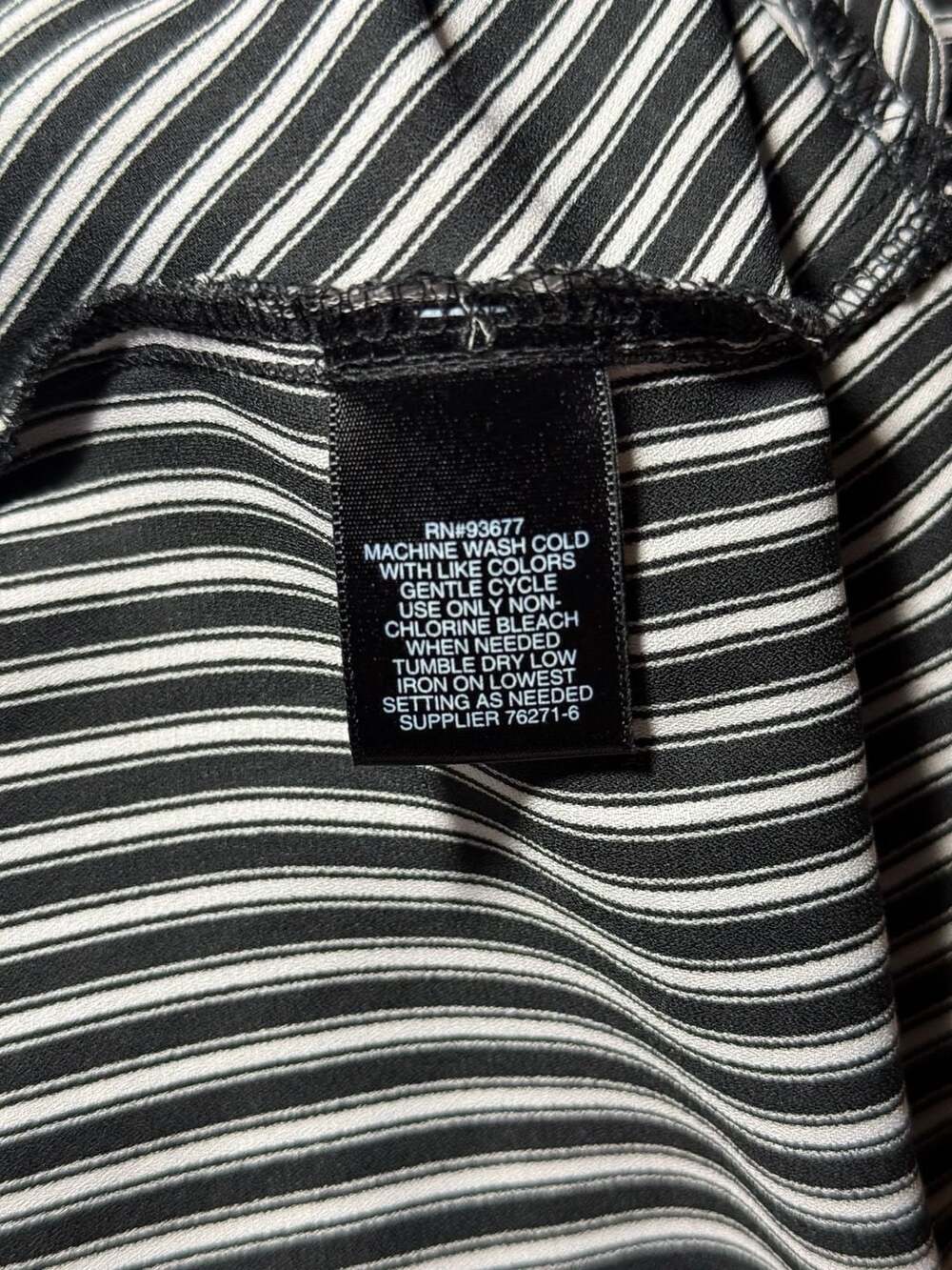 Liz Claiborne Career Striped Sleeveless Surplice Wrap Top with Camisole, Size M - Picture 5 of 5